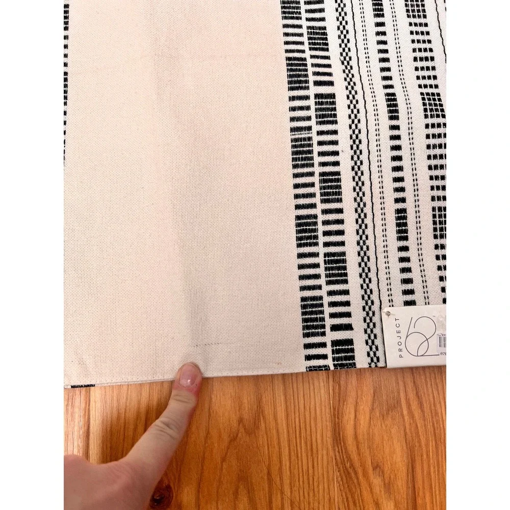 Project 62 - Placemats 14in x 19in Black Ivory Boho Set of 3 NWT‎